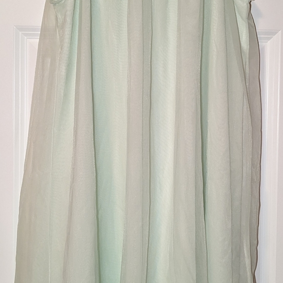 Vintage Miss Elaine Mint Green Babydoll Nightgown Peignoir Chiffon Applique 1960 - Picture 12 of 12